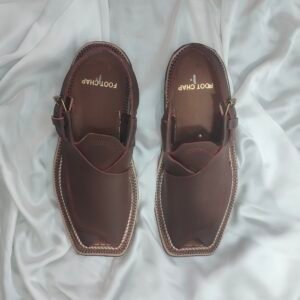Premium Brown Traditional Peshawari Chappal for Men – Handmade Leather